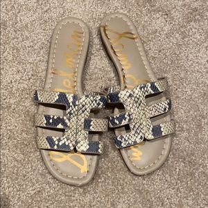 Sam Edelman Leather Snakeskin Sandals